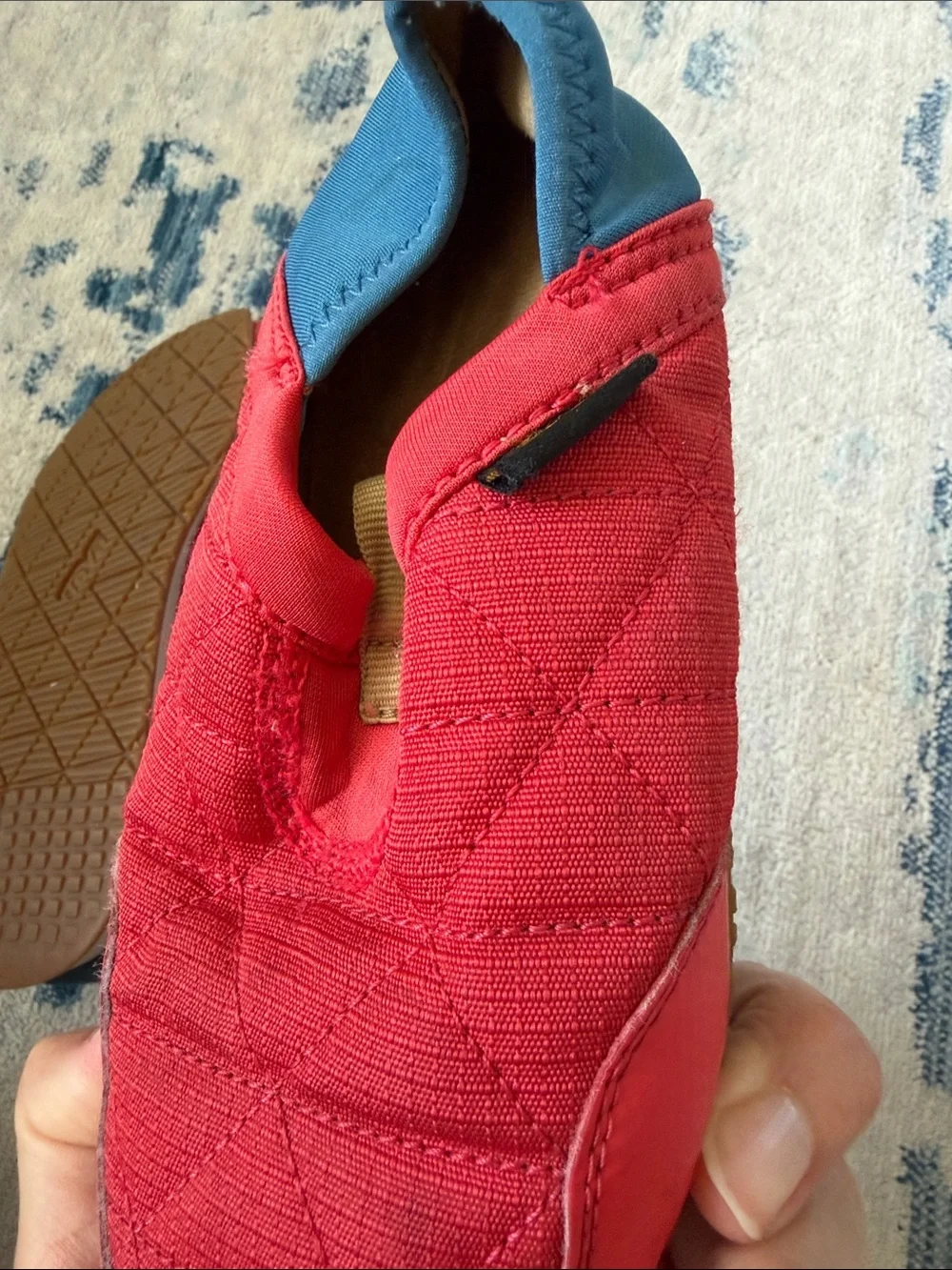 Teva Kids Quilted Red and Blue Slip-On Shoes